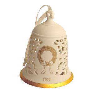 Vintage WEDGWOOD 2002 Pierced Bell Christmas Ornament 3in